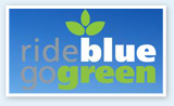 Ride Blue. Go Green. Logo